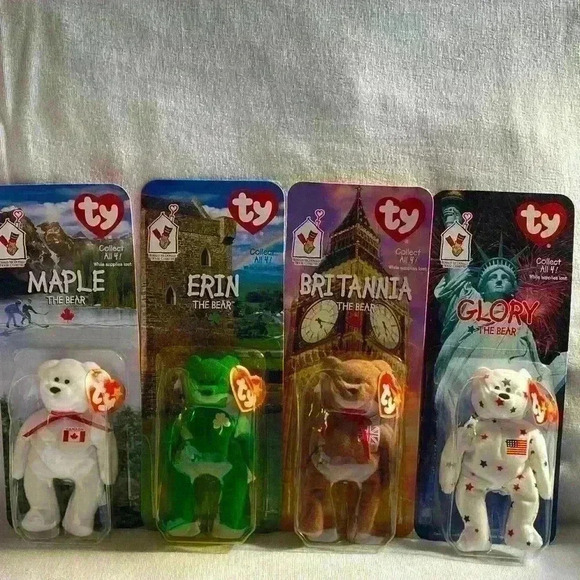 McDonald's Other - Mcdonalds Ty Beanie Babies Lot of 4 with very Rare Box and Tush Tag Errors Set